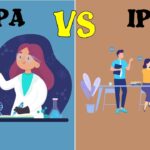 Ilustrasi perbandingan jurusan IPA dan IPS menunjukkan siswa melakukan eksperimen sains dan diskusi sosial di lingkungan sekolah