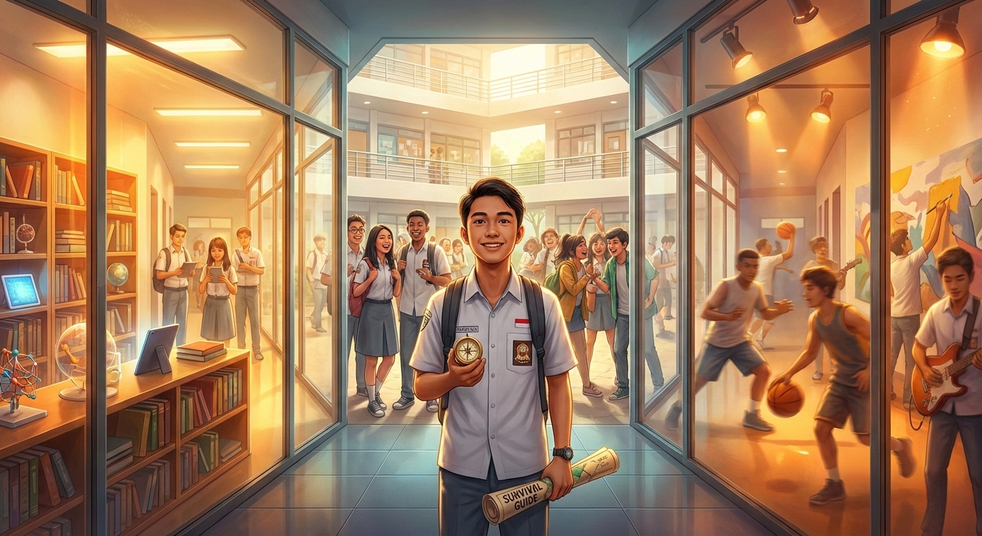 Siswa baru SMAN 13 Bandung bersinar di tengah kegiatan ekstrakurikuler yang beragam seperti robotik, paduan suara, dan olahraga.