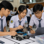 Siswa SMA mengikuti kompetisi nasional siswa SMA untuk meraih prestasi akademik dan nonakademik