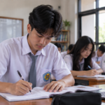 siswa SMA mempersiapkan TKA SMA 2026 dengan belajar materi dan latihan soal