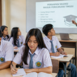 Siswa melakukan persiapan seleksi kuliah dengan belajar dan mencari informasi jalur masuk perguruan tinggi
