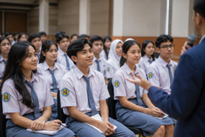 SMAN 13 Bandung mengikuti pengenalan dunia kampus dan karier untuk mempersiapkan pilihan kuliah dan masa depan