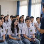 Siswa SMAN 13 Bandung mengikuti sosialisasi persiapan masuk perguruan tinggi dan mengenal jalur seleksi pendidikan tinggi
